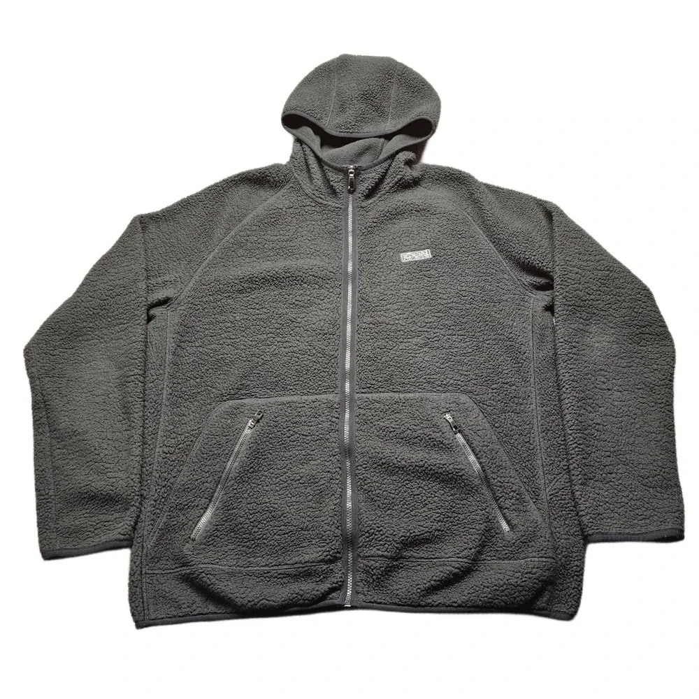 Polo Ralph Lauren Performance Jacket Mens XL Charcoal Gray Sherpa Fleece Zip-Up